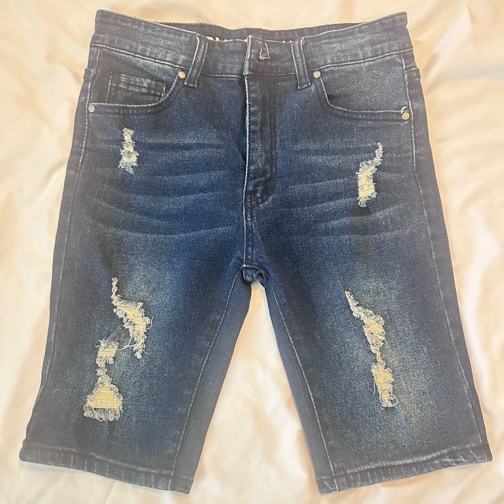 Men's Distressed Denim Shorts